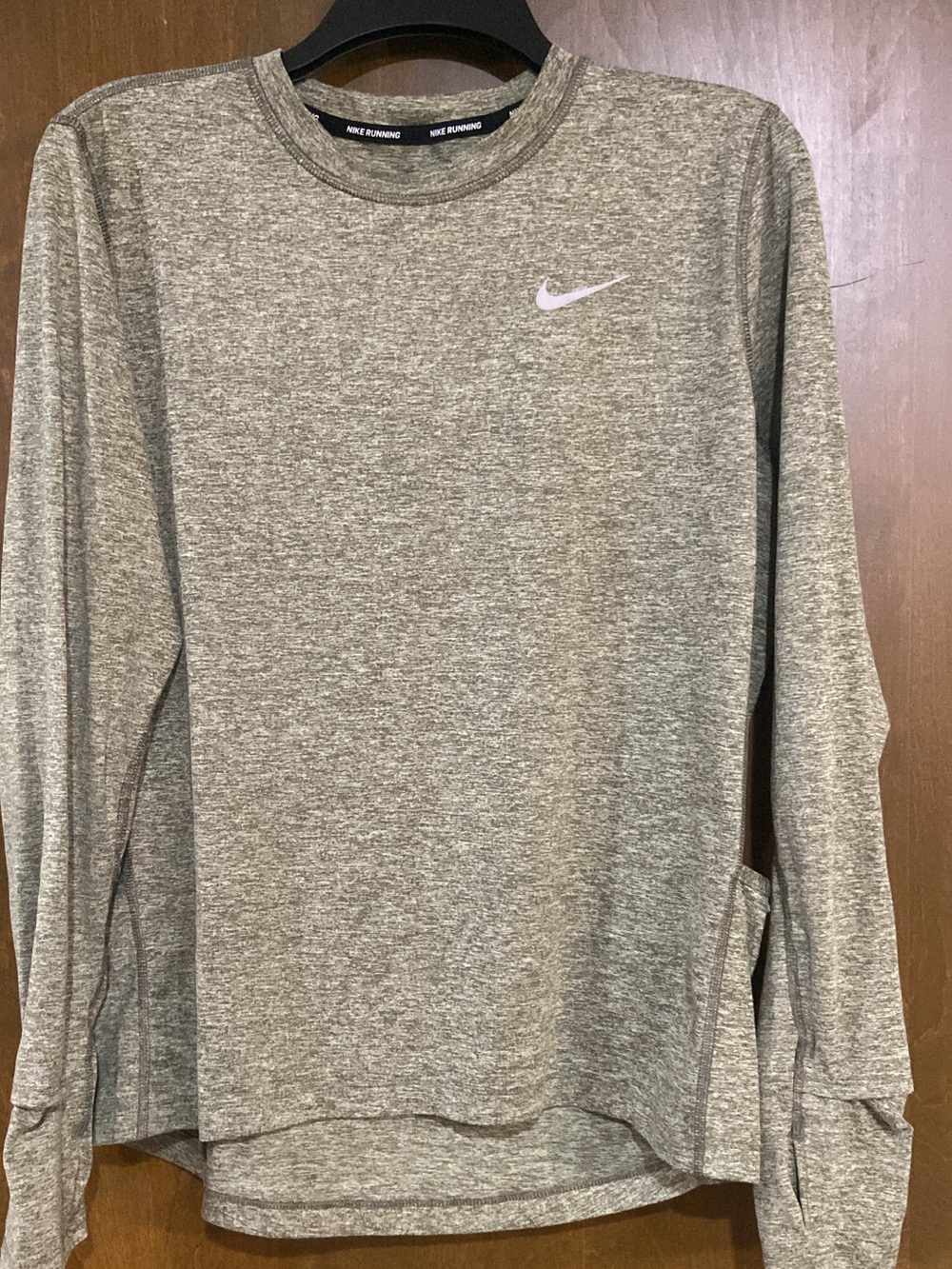 Nike Gray Heather Long Sleeve Performance Top